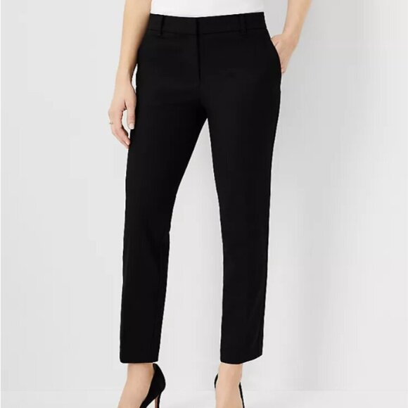 Ann Taylor The Eva Ankle Pant - Curvy Fit Black Size 2 - Picture 1 of 11